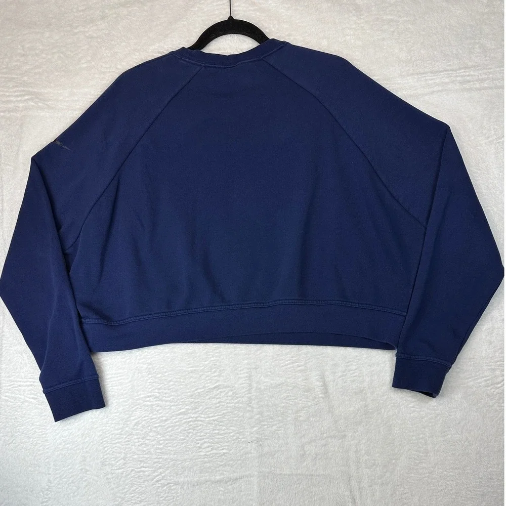 Nike Sweatshirt Womens XL Blue Dri-FIT Cropped Just Do It Raised Text